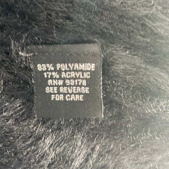 Catherine Malandrino Black Faux Fur Open Cardigan size Large - Picture 4 of 6